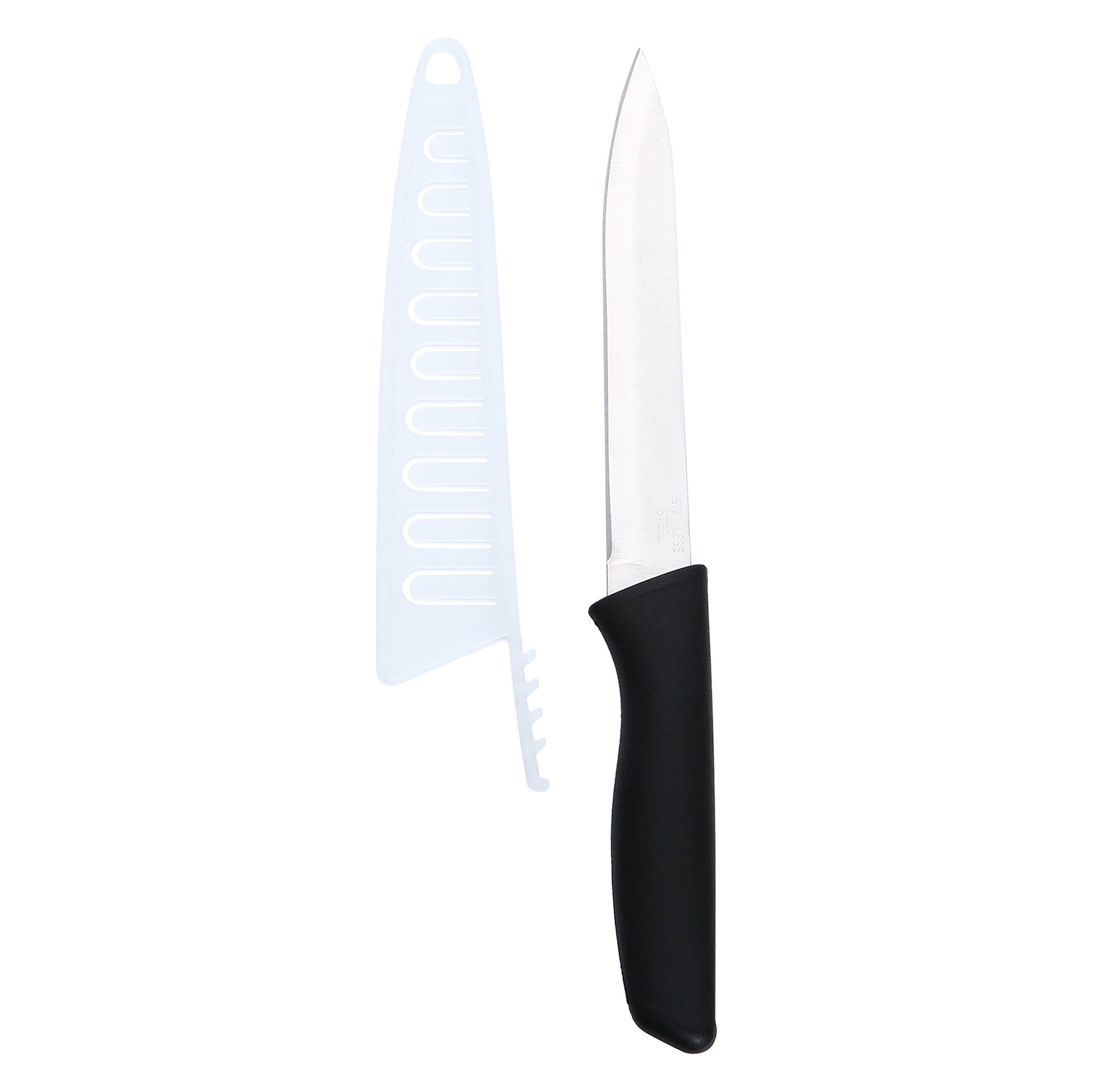 Mainstays 5" Stainless Steel Utility Knife with Soft Grip & Black Handles