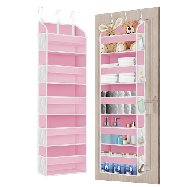 Organizador de puerta TAHAVICE, paquete de 2 con 5 bolsillos, 10 de malla