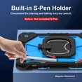 thumbnail image 6 of Dteck with Pencil Holder Case for Samsung Galaxy Tab S10 FE/S9 FE/S9 10.9 inch,Heavy Duty Silicone Case 360 Degree Rotating Handle Stand Cover with Shoulder Strap,Black+Blue, 6 of 9