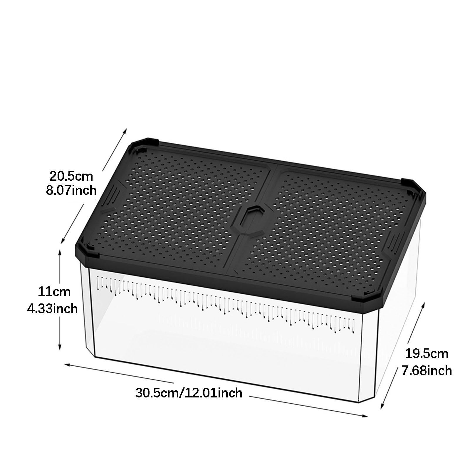 Fzaqwen Reptile Enclosure Terrarium Hatching Case Carrier Easy Cleaning Breeding Box for L