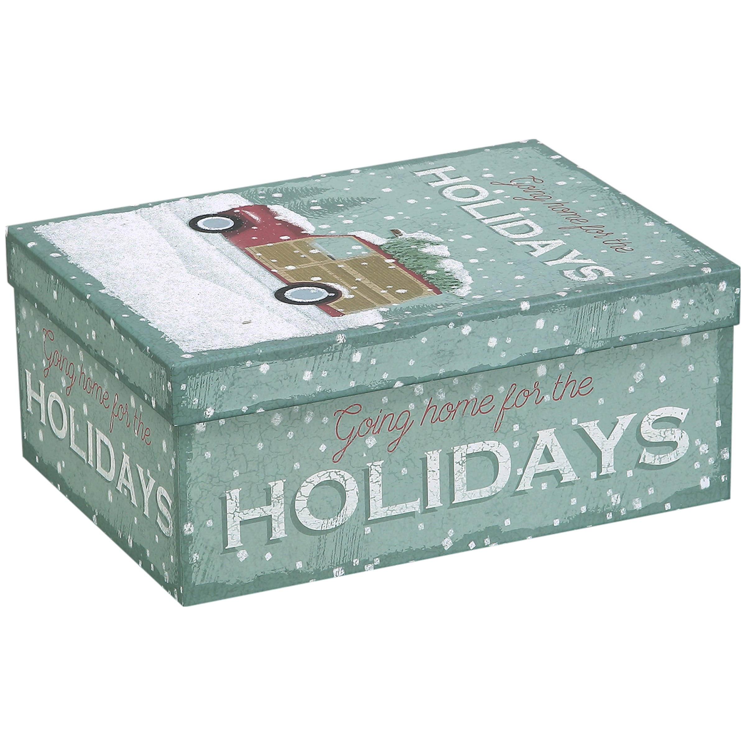 Holiday Time Decorative Gift Box, Extra Large, Winter Travels Graphic