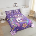 thumbnail image 3 of Unicorn Comforter Set Unicorn Glitter Bedding Set Cute Unicorn Comforter Rainbow Quilted Duvet Set Microfiber Twin, 3 of 6