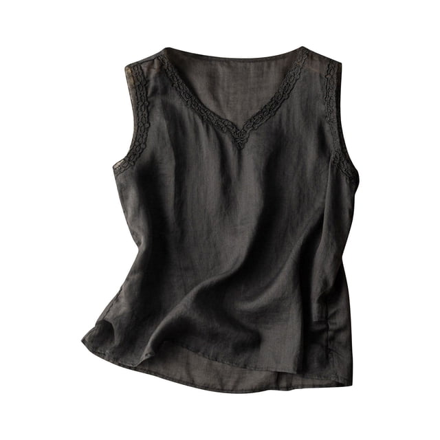 Casual Camisetas de Manga Corta para las Mujeres Cuello Redondo Color Sólido Camiseta, Ligero Imitación Algodón Top de Verano para Diario
