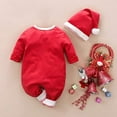 thumbnail image 7 of Hifot My First Christmas Baby Girl Boy Romper Christmas Outfits Newborn Long Sleeve Jumpsuit + Hat Infant Clothes Set, 6-9 Month, Red, 7 of 7