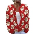thumbnail image 2 of Miluxas Christmas Tops for Women 2024 Women's Cardigan Long Sleeve Hollowed Out Solid Color Casual Jacket M-Multicolor 8(L), 2 of 3