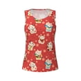 thumbnail image 4 of Xecao Japanese Maneki Cats print women's scoop neck, loose-fit workout tank tops for the gym., 4 of 9