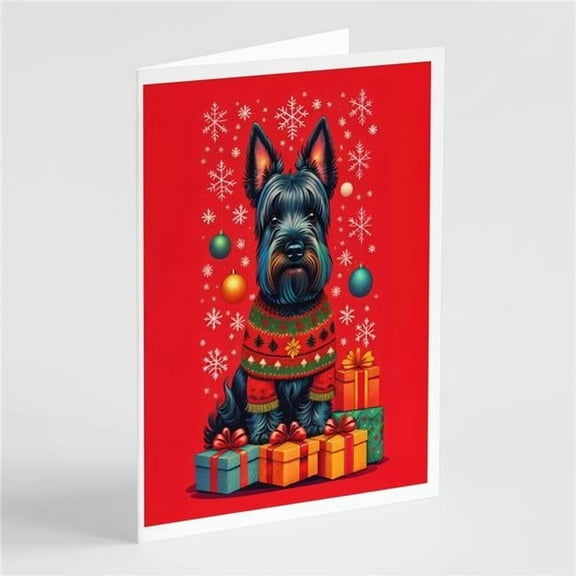 Scottish Terrier Holiday Christmas Greeting Cards Pack of 8 7 in x 5 in