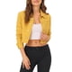thumbnail image 5 of CHAQUETA DE JEAN CORTA LAVADA CON BOTONES Y DESGASTE PARA MUJER INSPIRADA EN CHIC, PRIMAVERA VERANO, MOSTAZA, TALLA XS, 5 of 8