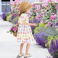 thumbnail image 5 of FORMRS Girls Short Sleeve Dress Summer Casual Round Neck A-line Beach Sundress, Sizes 2T-8T, Gummy Bear Pattern, 5 of 8