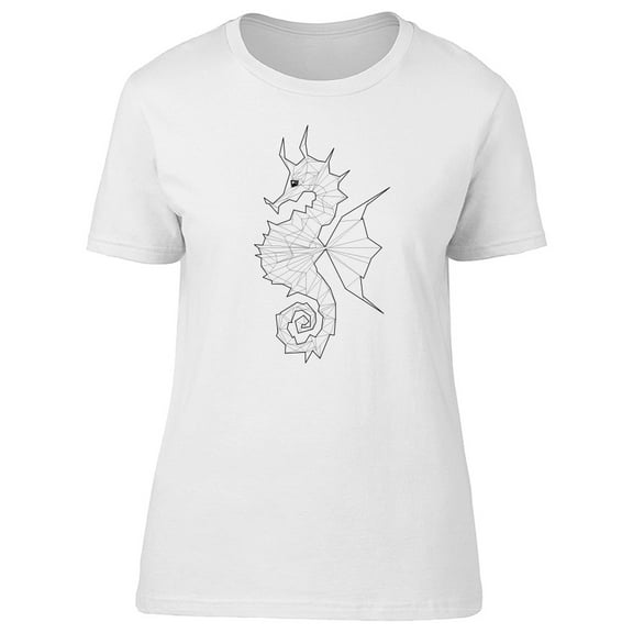 Hand Drawn Polygonal Seahorse T-Shirt Men -Image by Shutterstock, Male 4X-Large