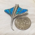 thumbnail image 3 of Stunning Hawaiian Large Blue Opal Stingray Necklace, Sterling Silver Blue Opal Sting Ray Pendant, N6153 Birthday Valentine Wife Mom Gift, 3 of 10