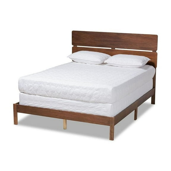 Baxton Studio Anthony Modern and Contemporary Walnut Brown Finished Wood King Size Panel Bed