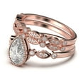 thumbnail image 4 of Dazzling Boho & Hippiepie 2.25 Carat Pear Cut Diamond Moissanite Engagement Ring, Classic Wedding Ring, Two Matching Band In 10K Solid Rose Gold, Birthday Gift, Promise Ring, 4 of 4