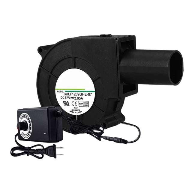 Ventilador soplador eléctrico pequeño de velocidad variable con controlador para parrillas de barbacoa, ideal para decoraciones inflables y accesorios