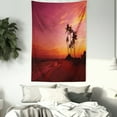 thumbnail image 3 of Ocean Tapestry, Exotic Beach Photo over the Ocean Fantastic Hawaii Palm Trees at Sunrise Summer Wonderland, Wall Hanging for Bedroom Living Room Dorm Decor, 60W X 80L Inches, Red, by Ambesonne, 3 of 5
