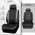 thumbnail image 4 of Car-Grand Bling diamond Rhinestone Leather car seat covers front pair shinning spark glitter crystal cute universal fit automotive glitter SUV truck sedan women girly Silver, 4 of 8
