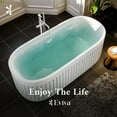 thumbnail image 2 of Eviva Cascade 67 Inch Solid Surface Freestanding Bathtub in Matte White, 2 of 5