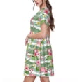 thumbnail image 2 of Balery Tropical Flamingo Vestidos sueltos de manga corta para mujer, vestidos de verano 2025, vestidos casuales de corte A con vuelo., 2 of 6