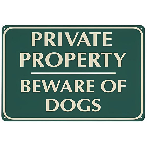 Private Property Beware of Dogs Sign - 8"x12" Warning Sticker Security Sign, Residence, Pet Security