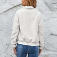 thumbnail image 4 of Abrigo esponjoso Manga larga Bolsillos con puños acanalados Cremallera Cuello vuelto Chaqueta esponjosa para mujer Blanco S, 4 of 6