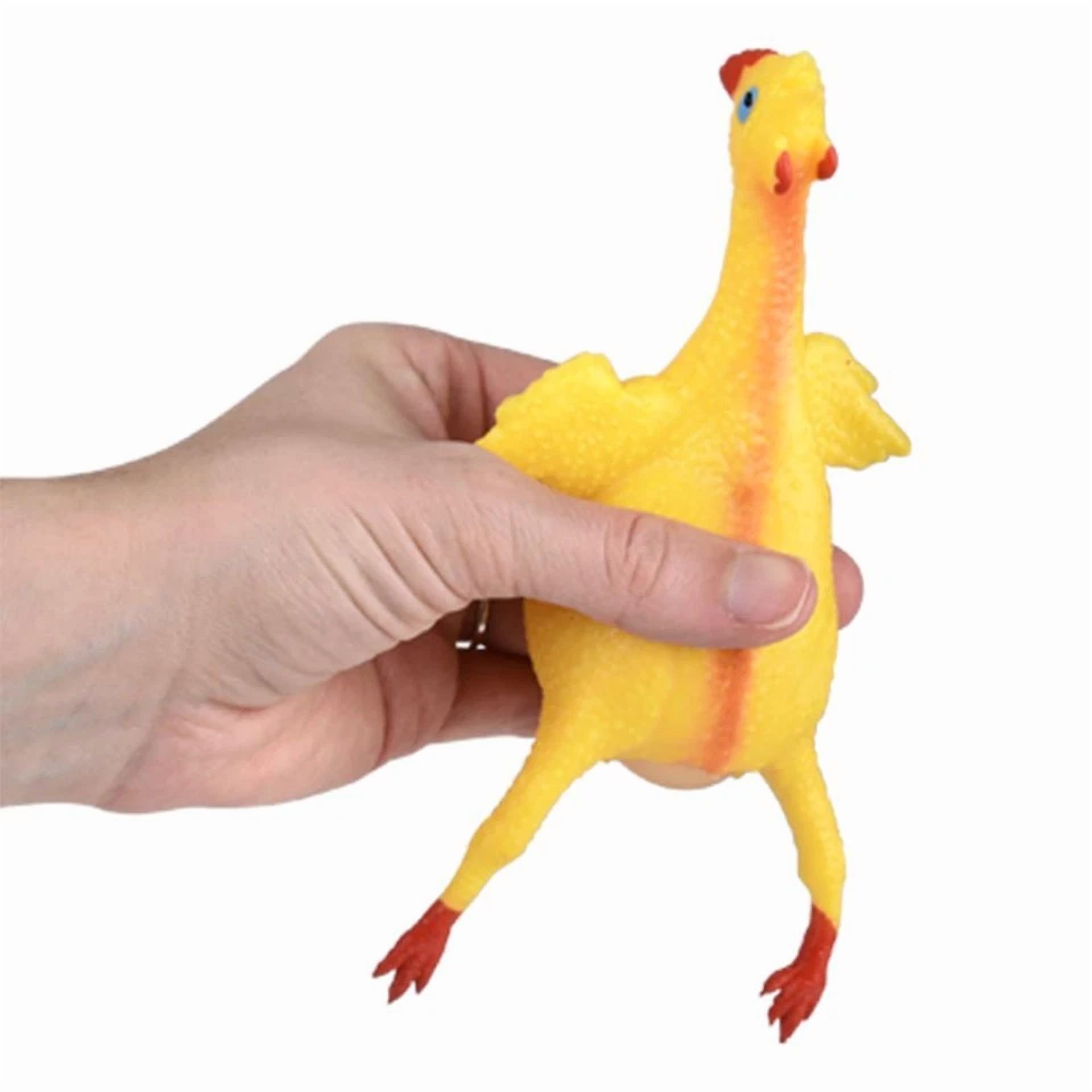 CIRCLE- 3 Chicken N' Egg Squeeze Stress Squishy Toys - Hidden Egg Pops Out! Classic Gag
