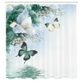 thumbnail image 3 of Ambesonne Floral Shower Curtain, Wild Flowers and Butterflies, 69"Wx70"L, Sea Green, 3 of 5