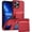 Red, variant on ELEHOLD Case for iPhone 13 Pro, Shockproof Heavy Duty Wallet Case with Hidden Card Holder for Women & Men,Black