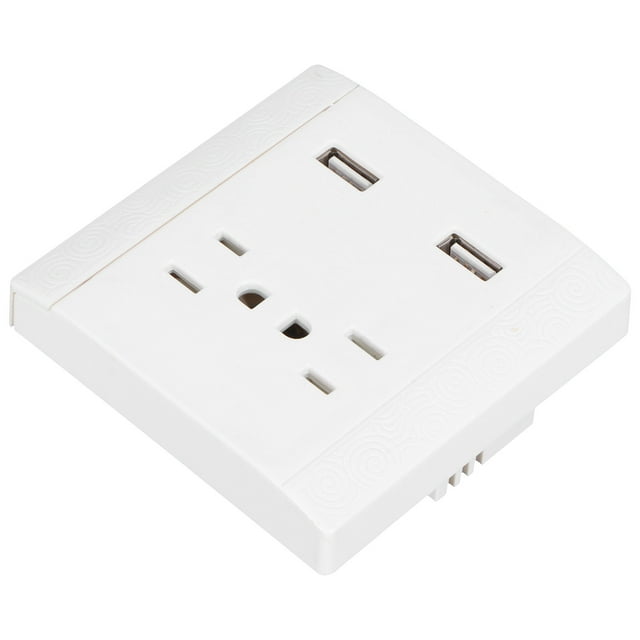 Enchufe USB Dual ANGGREK Toma De Pared ABS+Toma De Carga De Latón Carcasa Antiimpacto 10A US 110/220V