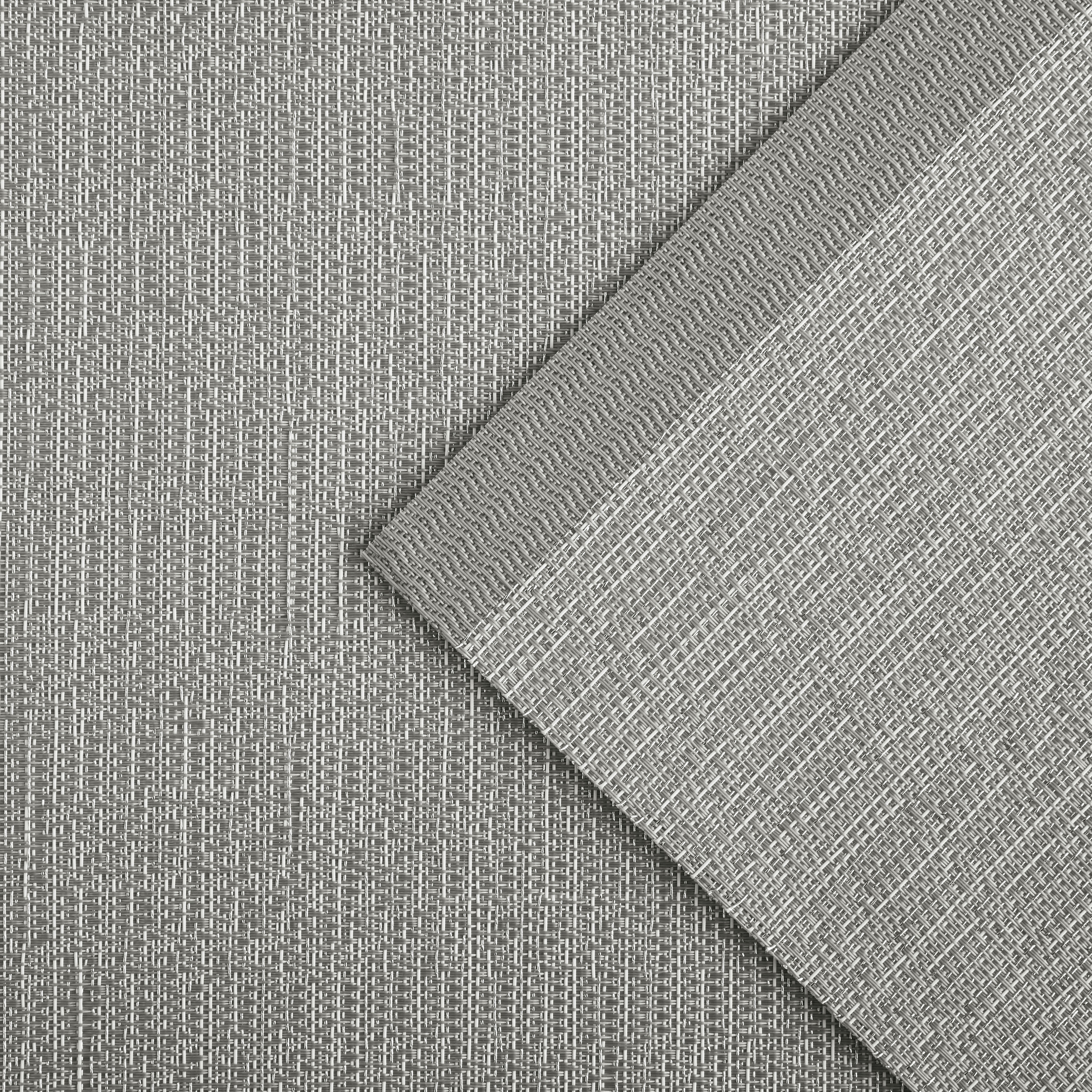 Town & Country Washable Coiled Woven Vinyl Indoor Outdoor Reversible Table Runner, Silver, 13"x72"