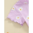 thumbnail image 6 of Suealasg 2Pcs Kids Girl Summer Clothes 6M 1T 2T 3T 4T Toddler Girl Casual Beach Outfits Short Sleeve Flower Print T-Shirts Tops and Elastic Waist Shorts Set, 6 of 9