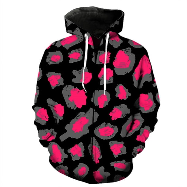 Sudadera con capucha y cremallera de leopardo con estampado 3D para hombre y niño, estilo Harajuku con textura animal, sudaderas geniales de manga larga de gran tamaño para la calle.