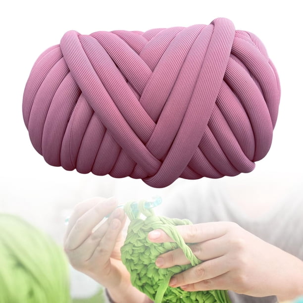 Hilo grueso, hilo grueso voluminoso, hilo de tubo de ganchillo lavable 500G, hilo tubular Jumbo para manta, manta, cama para mascotas, tejido, Rosa oscuro Macarena hilo grueso