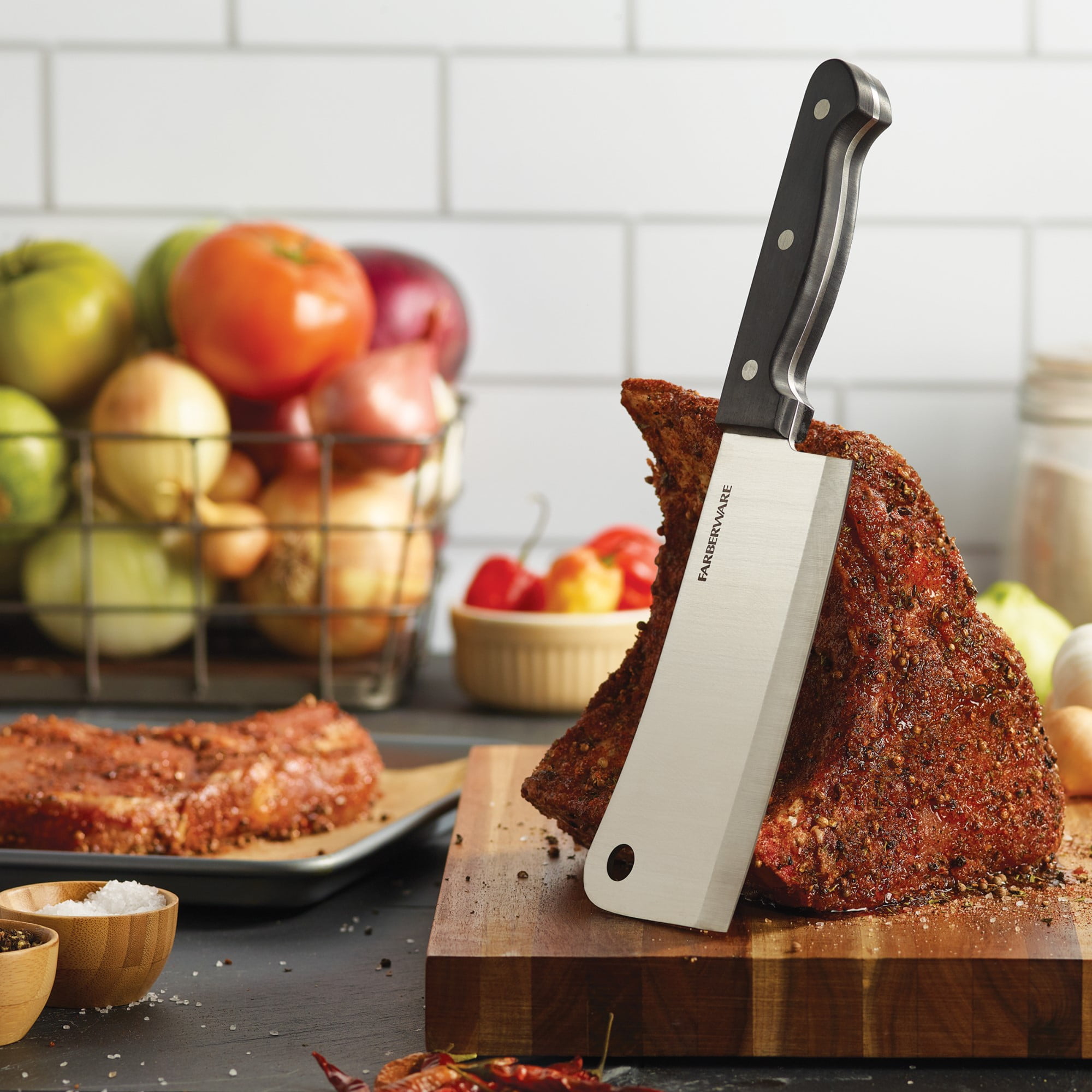 Farberware Traditions 6 Inch Triple-Riveted Meat Cleaver Knife by Lifetime Brands