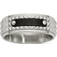 thumbnail image 1 of Stainless Steel Brushed And Polished Black Ip-Plated Faceted 8mm Band (Size 12.5) Made In China sr482-12.5, 1 of 5
