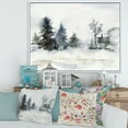 thumbnail image 2 of Christmas Minimalistic Snow and Forest Landscape 32 in x 24 in Framed Painting Canvas Art Print, by Designart, 2 of 5