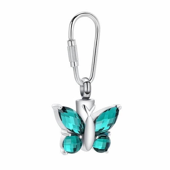 Crystal Butterfly Memorial Cremation Jewelry for Ashes Urn Keyring  Pendent for Ashes Keychain