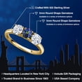 thumbnail image 2 of Gem Stone King 18K Yellow Gold Plated Silver Blue Mystic Topaz and White Zirconia Engagement Ring for Women | 2.00 Cttw | Round 5MM | Gemstone November Birthstone | Size 7, 2 of 6