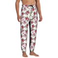 thumbnail image 5 of Sweatpants for Men - Red Pink Lilies Flowers Adjustable Elastic Band Mens Joggers With Pockets, Athletic Workout Gym Casual Track Pants for Men, 5 of 7
