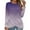 Hot Pink, variant on Long Sleeve T Shirts for Women Trendy Gradient Twist Front Tunic Tops Purple