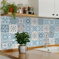 thumbnail image 5 of Mi Alma Vinyl Backsplash Decor - Sky Blue Floral Peel & Stick Tiles 6x6, 5 of 11