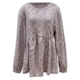 thumbnail image 5 of Tisuna Fall T-Shirts For Women Trendy Solid Color Crewneck Tops Ladies Daily Lounging Tee Shirts Size Xxl, 5 of 6