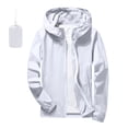 thumbnail image 6 of Sewkxo Mens Rain Jacket Lightweight Windbreaker Waterproof Raincoat Cycling Running Hiking Gear Hood Packable,White M, 6 of 6