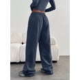 thumbnail image 3 of Women's Elastic Waist Straight Leg Pants with Side Pockets - Loose Fit, Solid Color Bottoms for Casual Wear, 3 of 6
