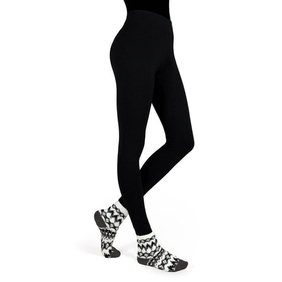 MeMoi Black & White Diamond Cozy Sock & Legging Set - Womens - Female (Small/Medium, Gray-Black)