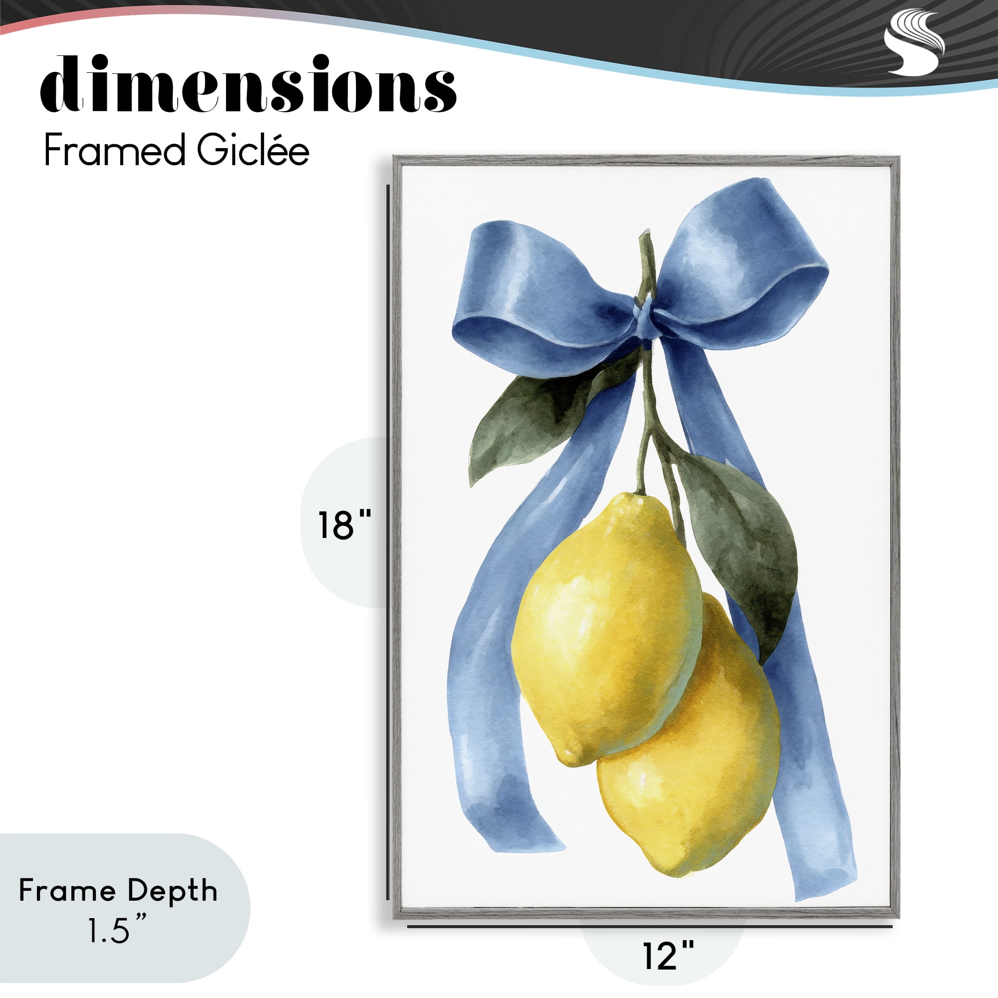 Stupell Industries Sweet & Sour Lemons Gray Framed Giclee Art, design by Petal Prints Design