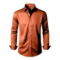 thumbnail image 7 of AnuYalue Big and Tall Dress Shirts for Men Lightweight Lapel Tops Long Sleeve Button Down Shirt Fashion Soild Color Top for Party, 7 of 7