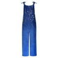 thumbnail image 5 of Women's Summer Jumpsuits Boho Wide Leg Overalls Casual Loose Rompers with Pockets 2025 Blue XXXXXL, 5 of 5