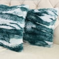 thumbnail image 2 of Home Soft Things Jacquard Faux Fur 2 Piece Throw Pillow Cover Set - Deep Teal - 14" x 26", 2 of 7