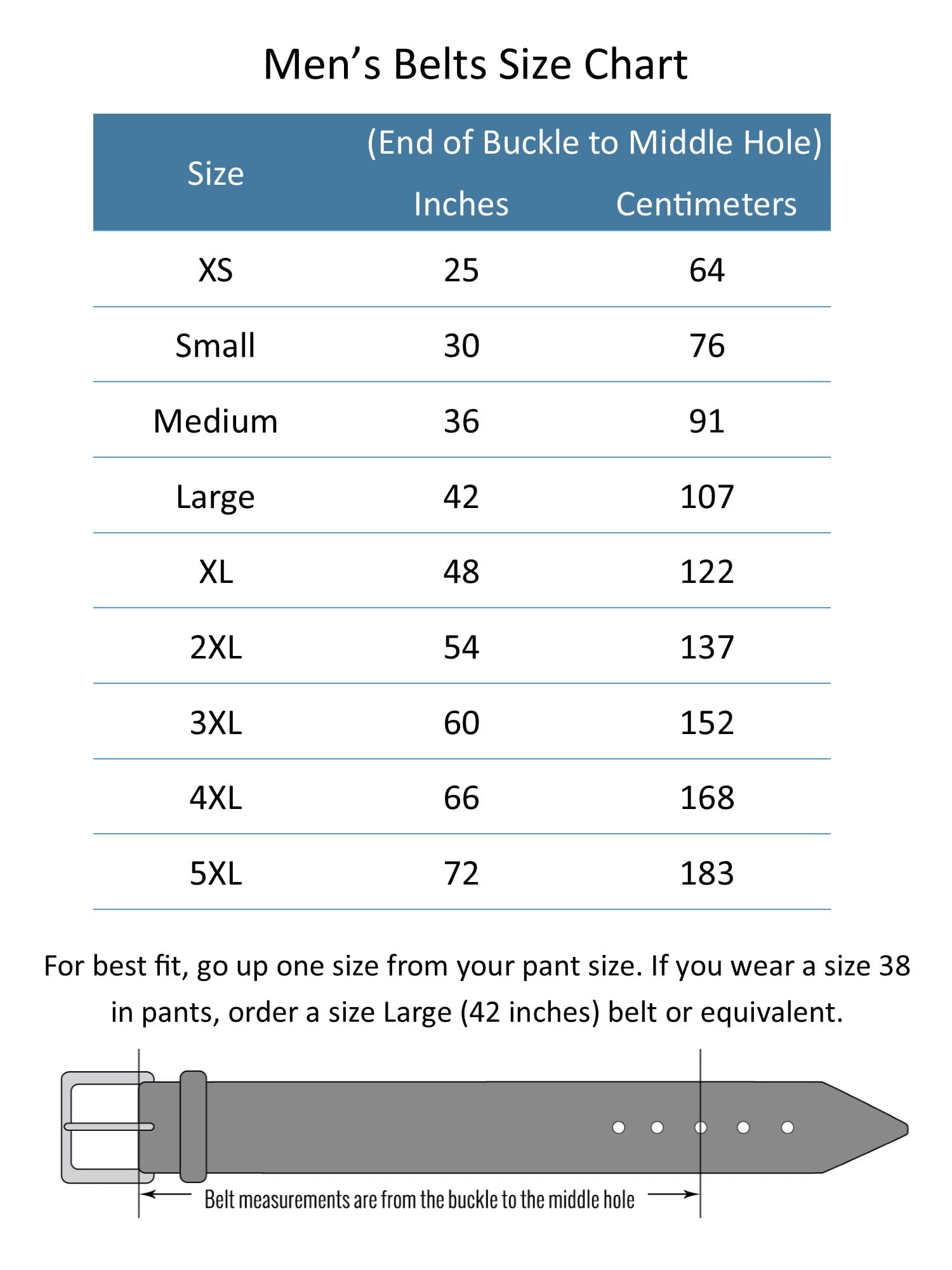 Belt Sizes for Men  The Belt Size Chart and Guide - Nimble Made