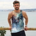 thumbnail image 6 of KLL Ink Style Wave Dragon Print Men's Muscle Gym Workout Stringer Tank Tops Bodybuilding Fitness T-Shirts Tank Tops Men-Large, 6 of 7